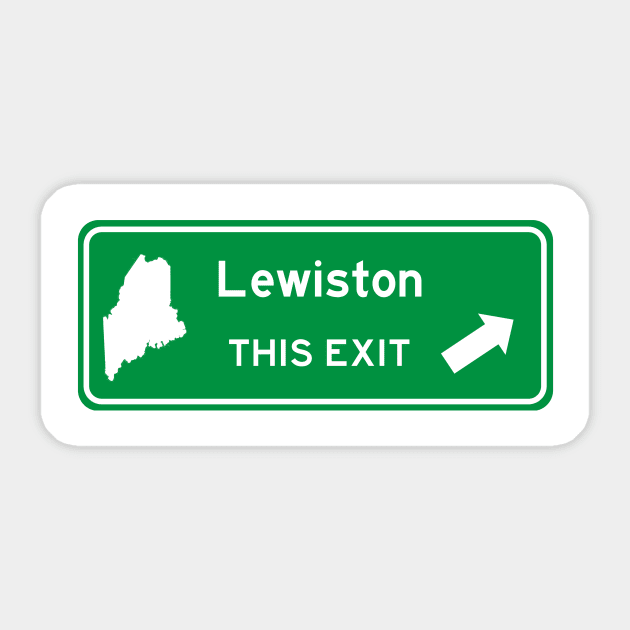 Lewiston, Maine Highway Exit Sign Sticker by Starbase79